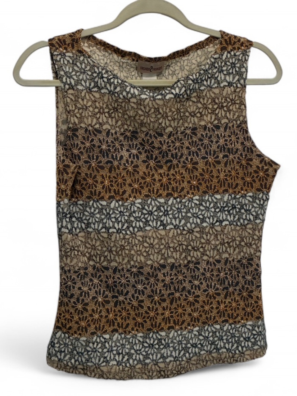 Y2K Patchwork Floral Textured Stripe Tank Top